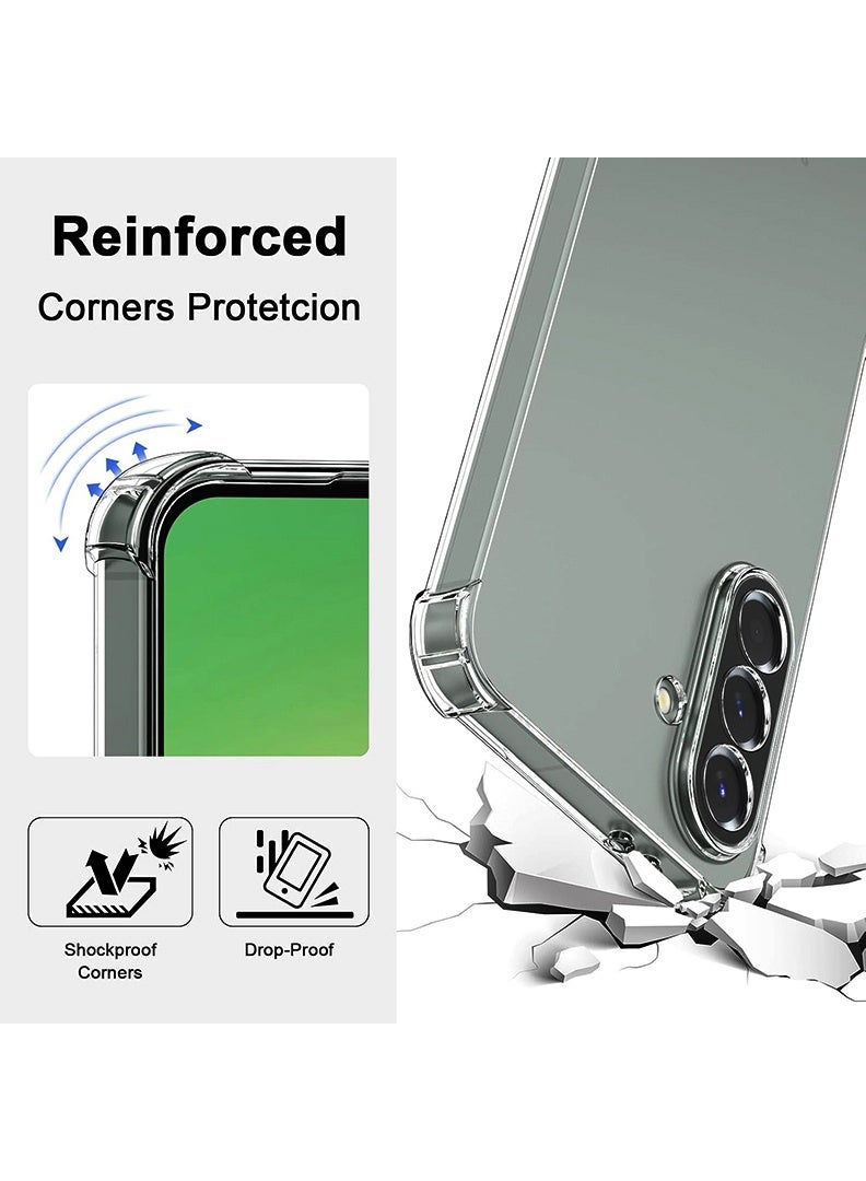 Case Up Samsung Galaxy A36 2025 Clear Case, Shock-Absorption TPU Cell Phone Cover with Reinforced Corners, Soft Flexible & Crystal Clear Protective Bumper Case - Image 3
