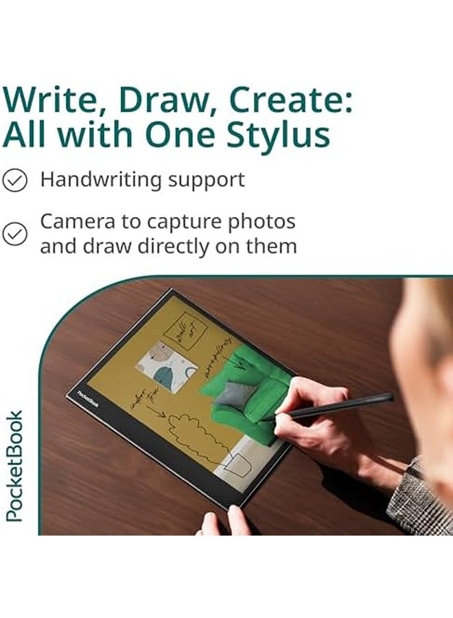 PocketBook PocketBook InkPad Eo | 10.3” Kaleido 3 Color E-Ink Screen | Stylus Handwriting & Notes | Android 11 Tablet with Camera, Bluetooth, Speaker | Read, Listen & Create - Image 3