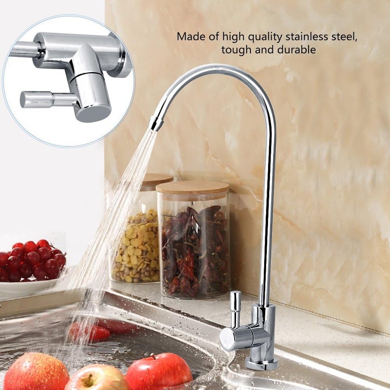 klarako Kitchen Bar Sink Drinking Water Purifier Faucet 1/4'' Stainless Steel Reverse Osmosis Faucet - Image 2