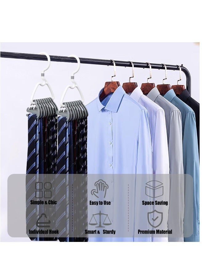 Loquat Premium Tie Rack,2 Pcs Stylish Tie Hanger,for Closet Space Saving Design with 360° Rotating Head,Easy to Tidy Up  Take Off,ABS Necktie Organizer  Hanger-Holds 9-18 Ties,Smart  Sturdy Tie Storage - Image 4