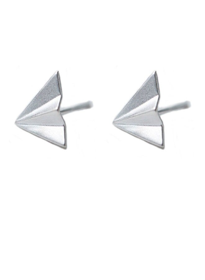 Helen de Lete Original Women's Airplane Sterling Silver Stud Earrings - Image 1