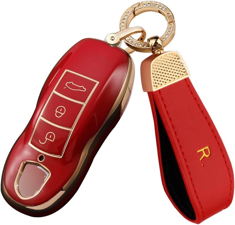 SANRILY Red TPU Key Cover for Porsche - Image 1