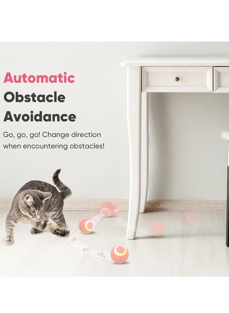 Interactive Cat Ball Toy, Intelligent Cat Toys with LED Lights, Automatic Moving Rolling Ball for Indoor Kitten, Kitten Automatic Toy,Pink. - Image 2