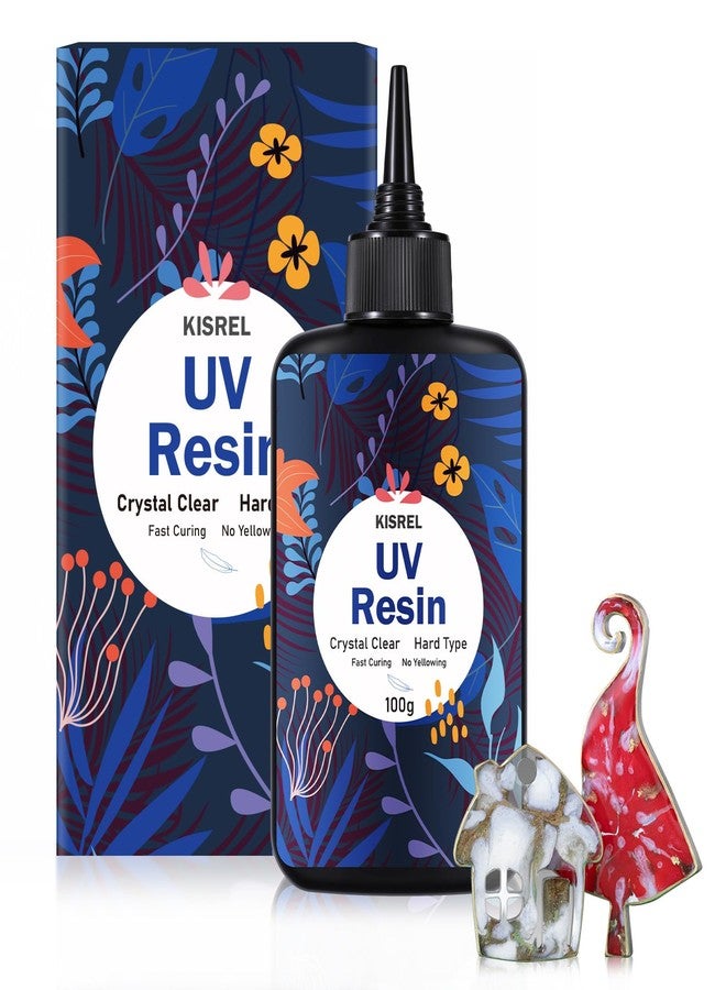 KISREL كيسريل راتنج UV 100 جرام - مجموعة راتنج UV المحسنة، نوع صلب شفاف كريستالي راتنج إيبوكسي UV للتصميم وصنع المجوهرات - Image 1