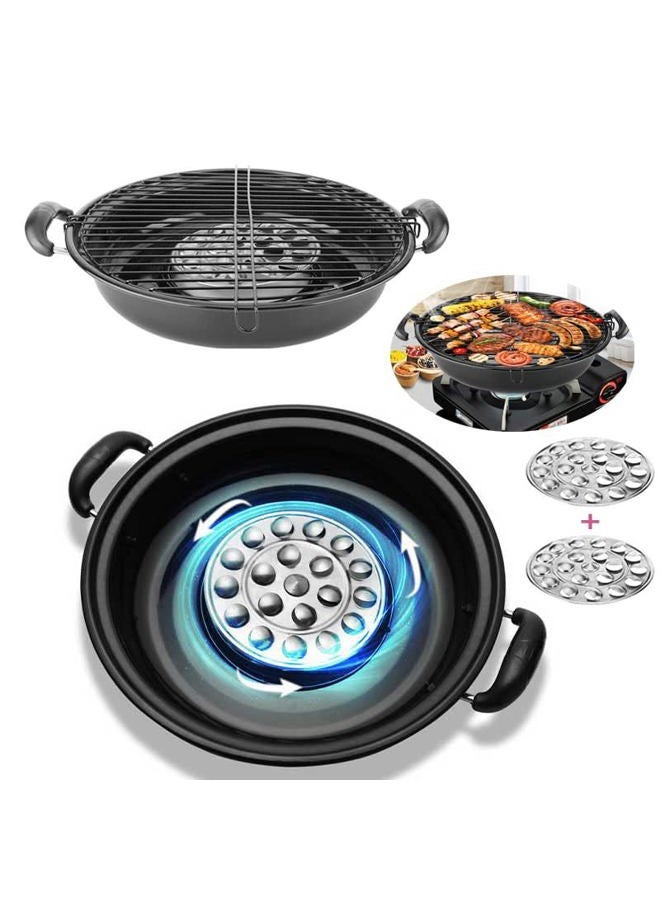 Asador para estufa mexicano con disco Giratorio - mexican stove with grill spinning metal disc - Stainless Steel Enamel Inoxidable - Stovetop Grill(2 discs) - Image 1