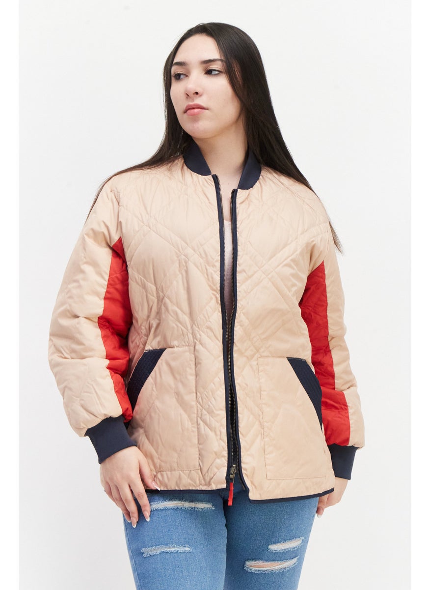 Women Plain Puffer Jacket, Peach - pzsku/ZA347E58377356467F977Z/45/_/1724351154/e53cdd3b-7955-4c79-ad13-efacc37db62b