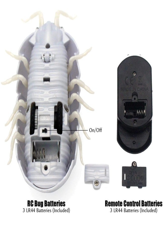 Tipmant RC Bug Remote Control Worm Realistic Pillbug Electronic Animal Prank Toy Insect Car Vehicle Kids Birthday Gifts (White) - Image 5