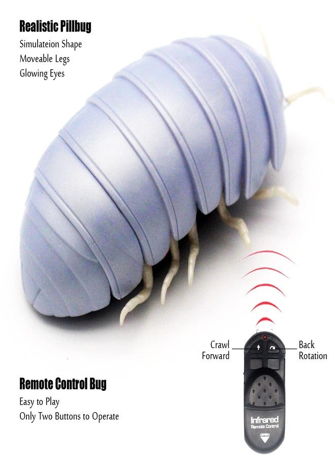 Tipmant RC Bug Remote Control Worm Realistic Pillbug Electronic Animal Prank Toy Insect Car Vehicle Kids Birthday Gifts (White) - Image 2