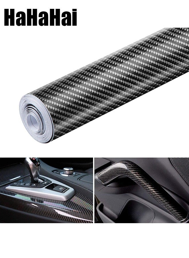 HaHaHai Carbon Fiber Sticker, 6D Carbon Fiber Vinyl Wrap,Self Adhesive Car Vinyl Sticker DIY Decals for Exterior and Interior of Motorcycles, Computers, And Automobiles(1.5mx30cm)  - Image 1
