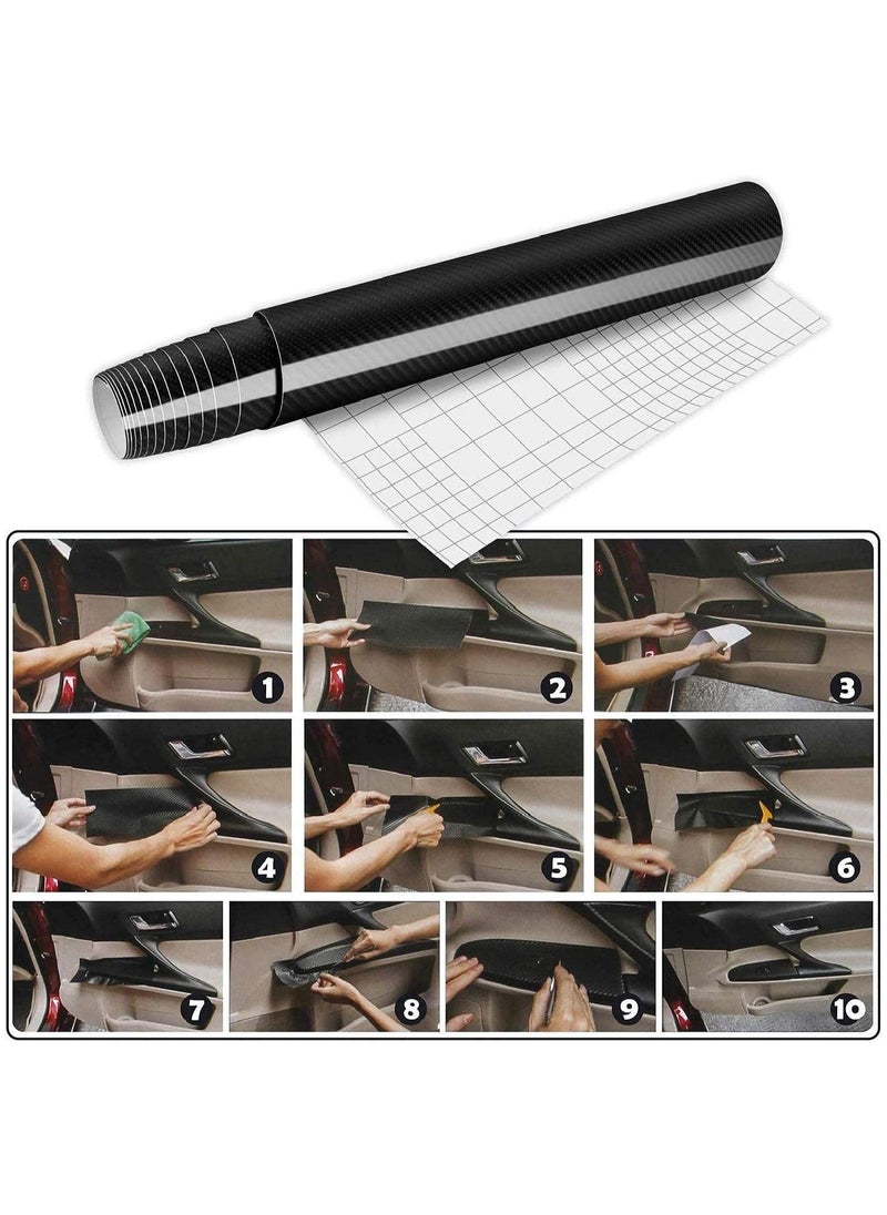 HaHaHai Carbon Fiber Sticker, 6D Carbon Fiber Vinyl Wrap,Self Adhesive Car Vinyl Sticker DIY Decals for Exterior and Interior of Motorcycles, Computers, And Automobiles(1.5mx30cm)  - Image 2