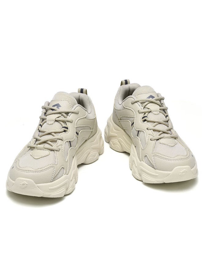 Lotto Men's Dad Sneakers Spring Retro Sports Shoes Outdoor Hiking Casual Shoes Men 725 Latte Khaki Size 41 - Image 3