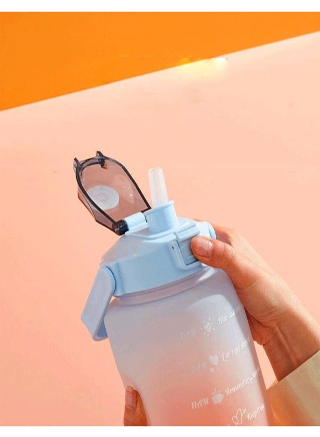 fashionhome 2000 ml Portable Leak Proof Cute Water Bottle with Time Marker and Carry Handle  - Image 5