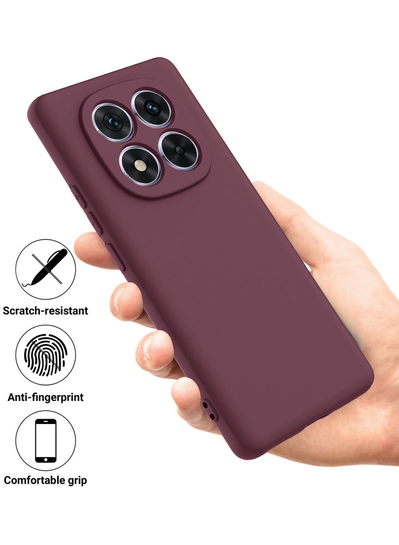 Wtech Xiaomi Poco X7 5G 2025 Premium Soft Liquid Silicone Case Cover - Maroon - Image 2