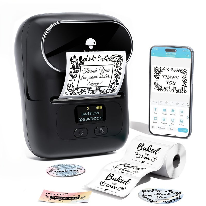 Pink Phomemo M110 Label Maker Portable Thermal Printer for Small Business - Image 1