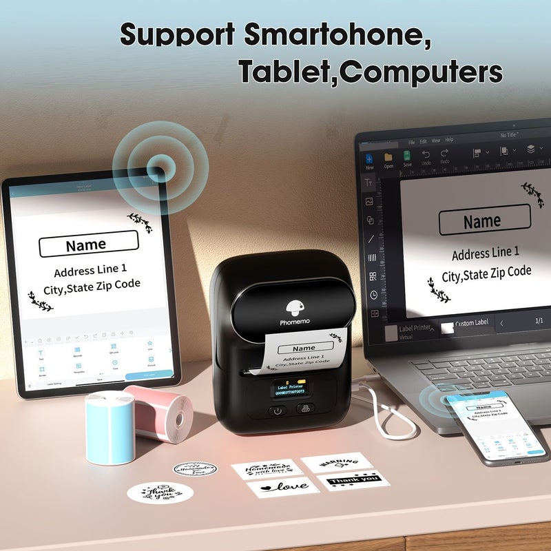 Pink Phomemo M110 Label Maker Portable Thermal Printer for Small Business - Image 4