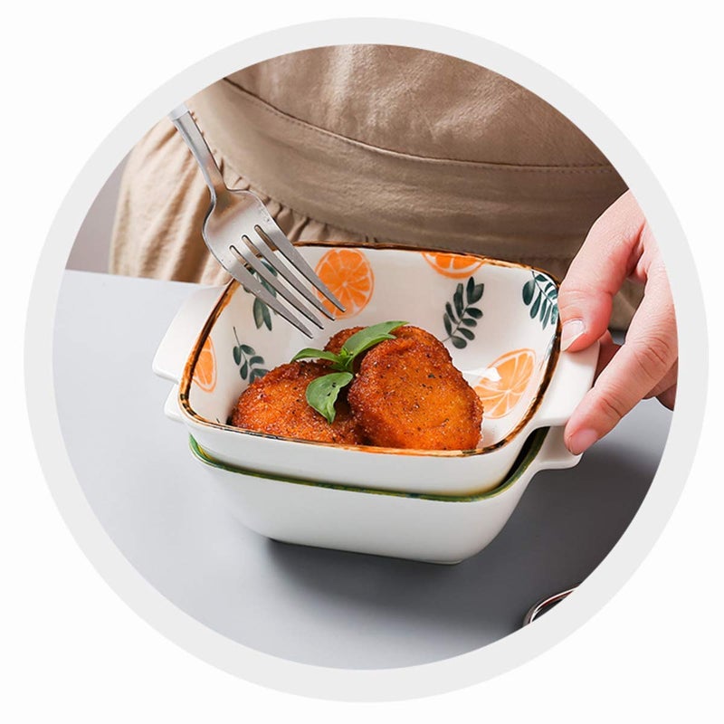 HomeAra 1 PCS Ceramic Bowls for Kitchen Elegant Porcelain for Cereal Salad Pasta Dessert and Serving Dishwasher Microwave and Oven Safe Breakfast Lunch and Dinner Printed Tomato - Image 4