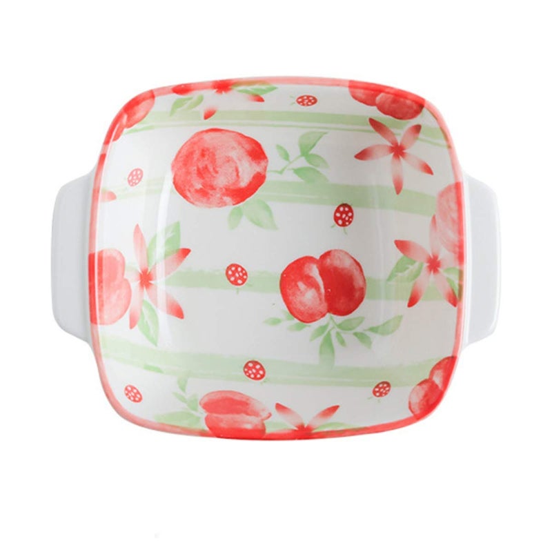 HomeAra 1 PCS Ceramic Bowls for Kitchen Elegant Porcelain for Cereal Salad Pasta Dessert and Serving Dishwasher Microwave and Oven Safe Breakfast Lunch and Dinner Printed Tomato - Image 1