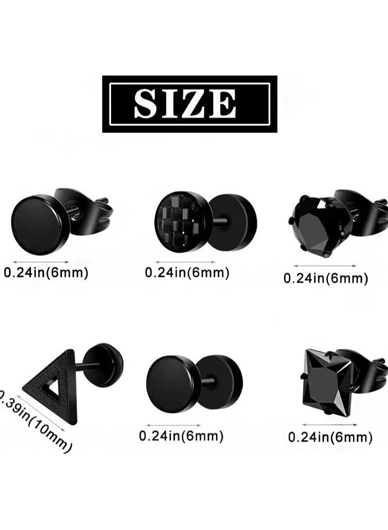 SYOSI أقراط للرجال أقراط سوداء للرجال - Image 2