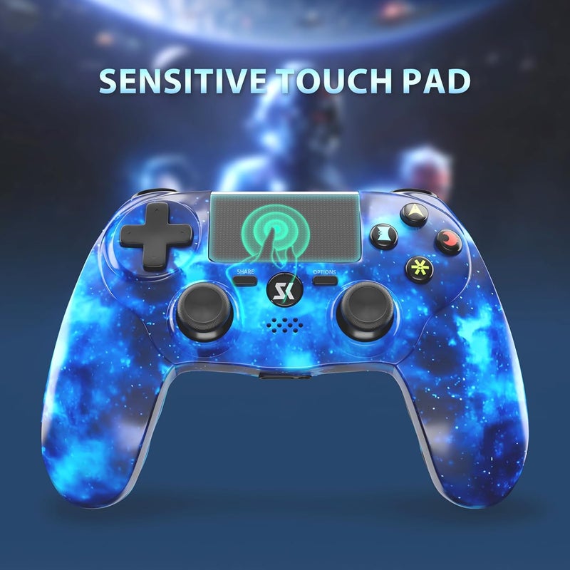 وحدة تحكم لاسلكية لـ PS4 ، و Gamepad لـ PlayStation 4 مع مزدوج الاهتزاز / مستشعر 6 محاور / لوحة لمس / جاك سماعة الرأس ، قبضة غير انزلاق إيرغونومية متوافقة مع PlayStation 4 / Slim / Pro / PC - Image 4