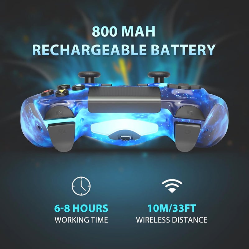 وحدة تحكم لاسلكية لـ PS4 ، و Gamepad لـ PlayStation 4 مع مزدوج الاهتزاز / مستشعر 6 محاور / لوحة لمس / جاك سماعة الرأس ، قبضة غير انزلاق إيرغونومية متوافقة مع PlayStation 4 / Slim / Pro / PC - Image 5