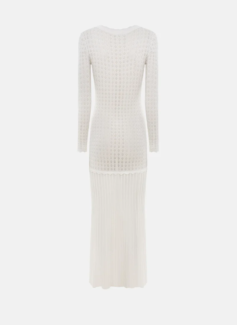 Lichi  Lace-knit maxi dress with golden buttons for Women | Best Price UAE
