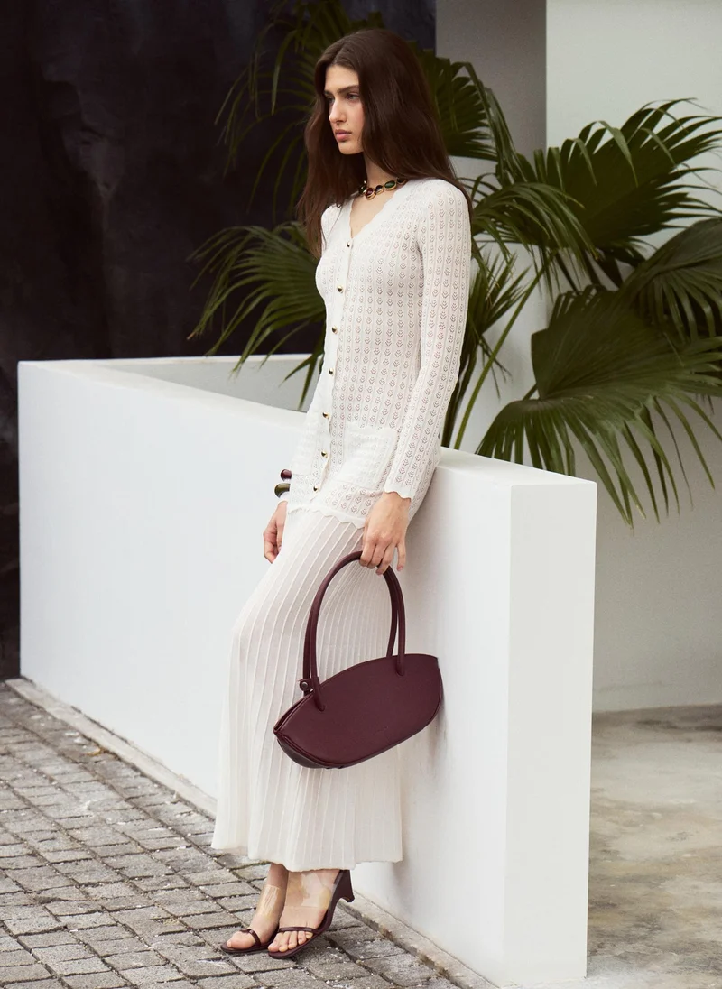 Lichi  Lace-knit maxi dress with golden buttons for Women | Best Price UAE