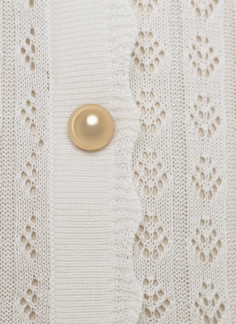 Lichi  Lace-knit maxi dress with golden buttons for Women | Best Price UAE