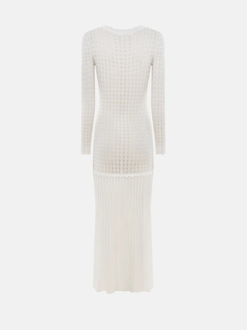 Lichi  Lace-knit maxi dress with golden buttons for Women | Best Price UAE