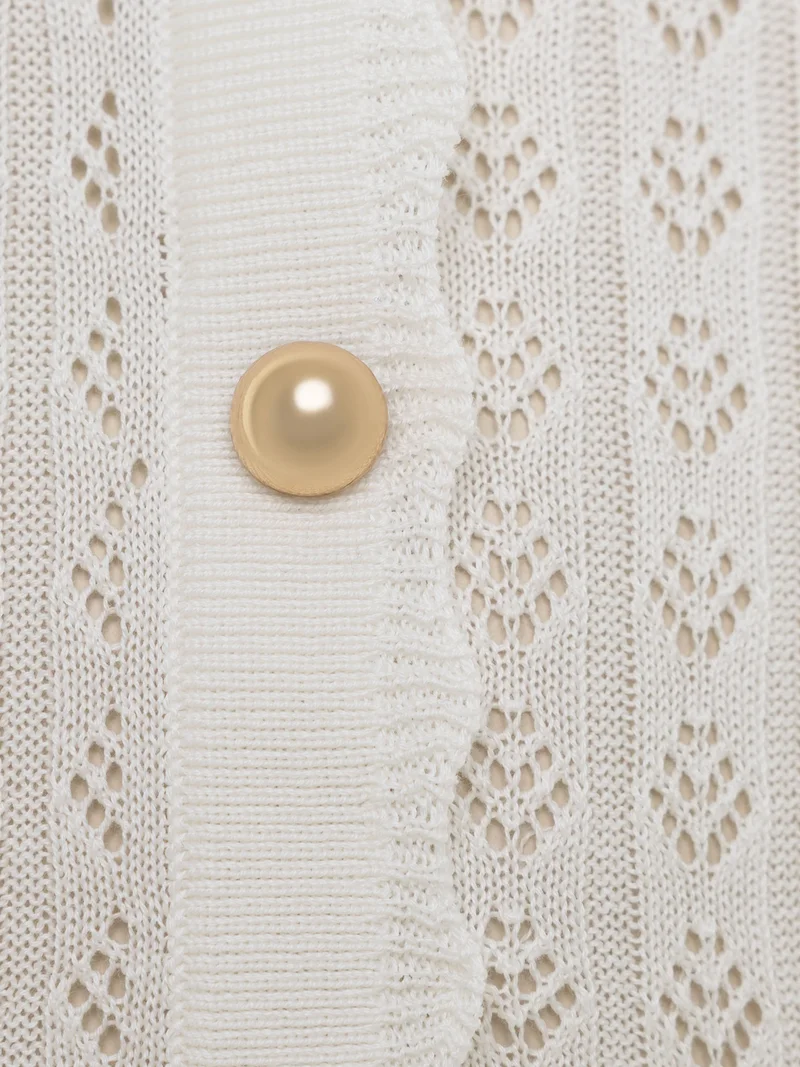 Lichi  Lace-knit maxi dress with golden buttons for Women | Best Price UAE