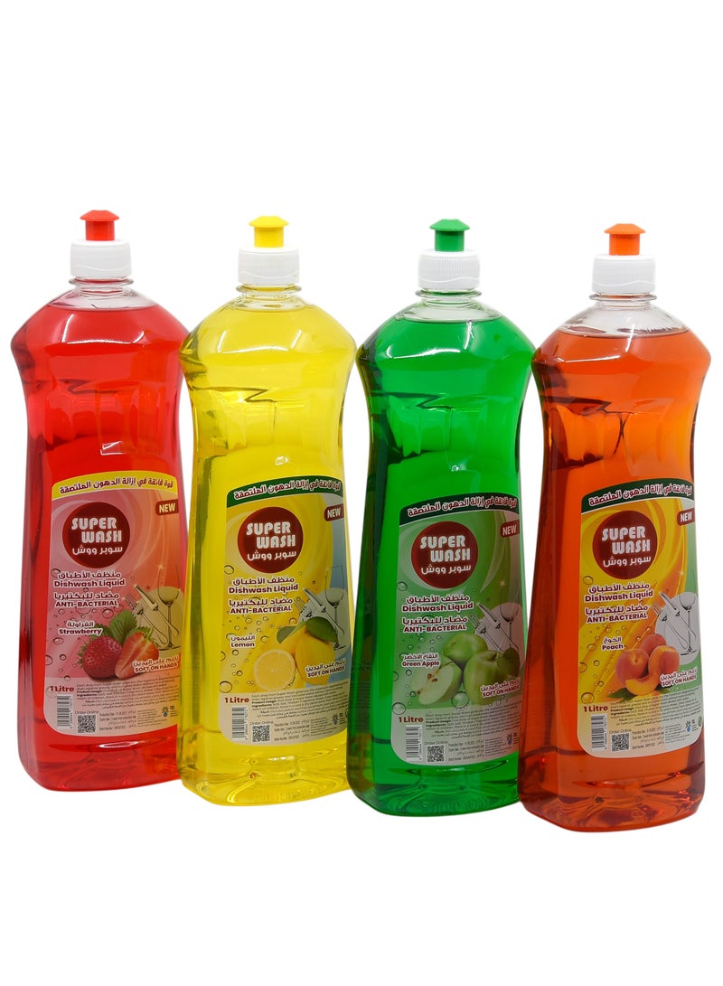 TCL SuperWash Dishwashing Liquid Soap 4PCS 1LT Each - Image 1