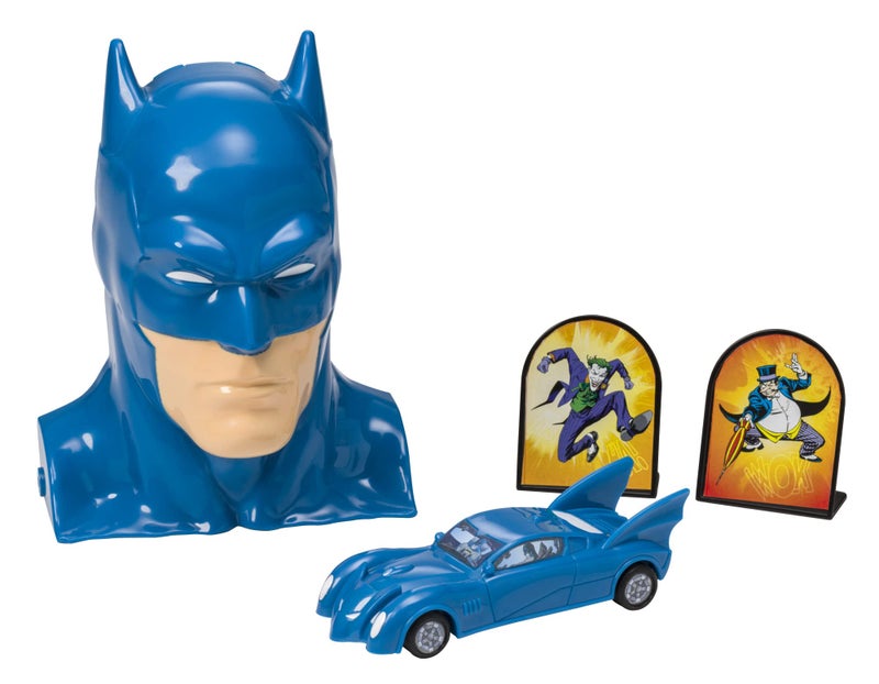 DecoPac DecoSet Batman to the Rescue Cake Topper  4 Piece Cake Decoration  Includes Batman Case With a Hidden Fold Out Batmobile Launcher  Free Wheeling Batmobile Car  and Joker and Penguin - Image 2