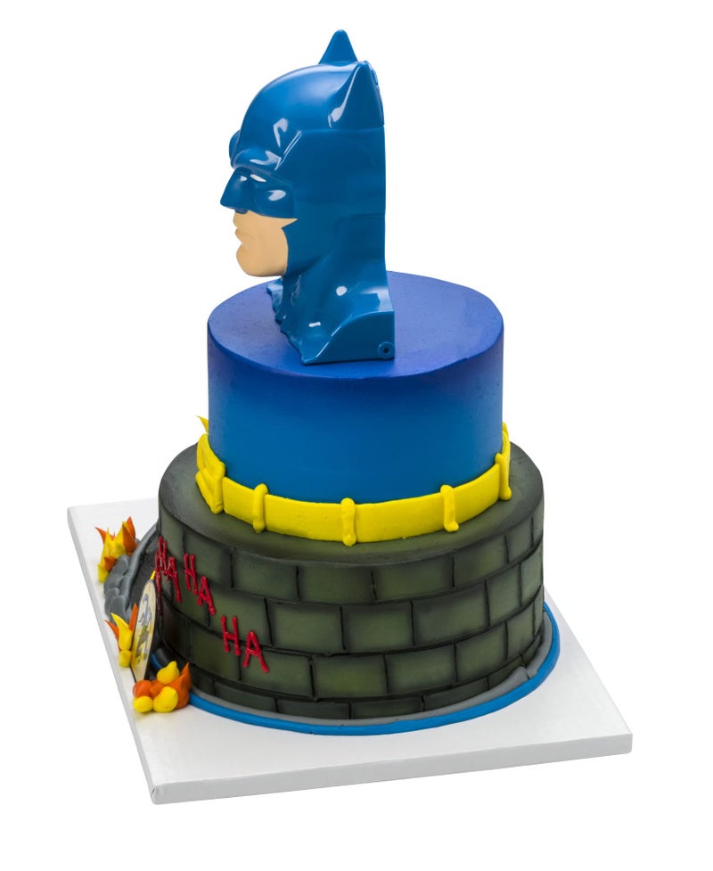 DecoPac DecoSet Batman to the Rescue Cake Topper  4 Piece Cake Decoration  Includes Batman Case With a Hidden Fold Out Batmobile Launcher  Free Wheeling Batmobile Car  and Joker and Penguin - Image 4