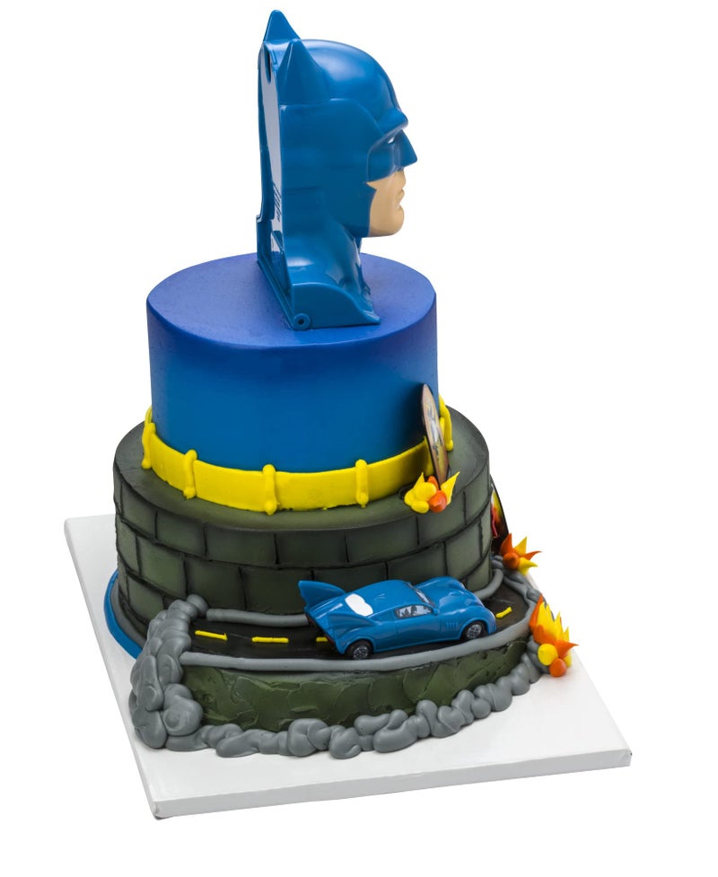 DecoPac DecoSet Batman to the Rescue Cake Topper  4 Piece Cake Decoration  Includes Batman Case With a Hidden Fold Out Batmobile Launcher  Free Wheeling Batmobile Car  and Joker and Penguin - Image 5
