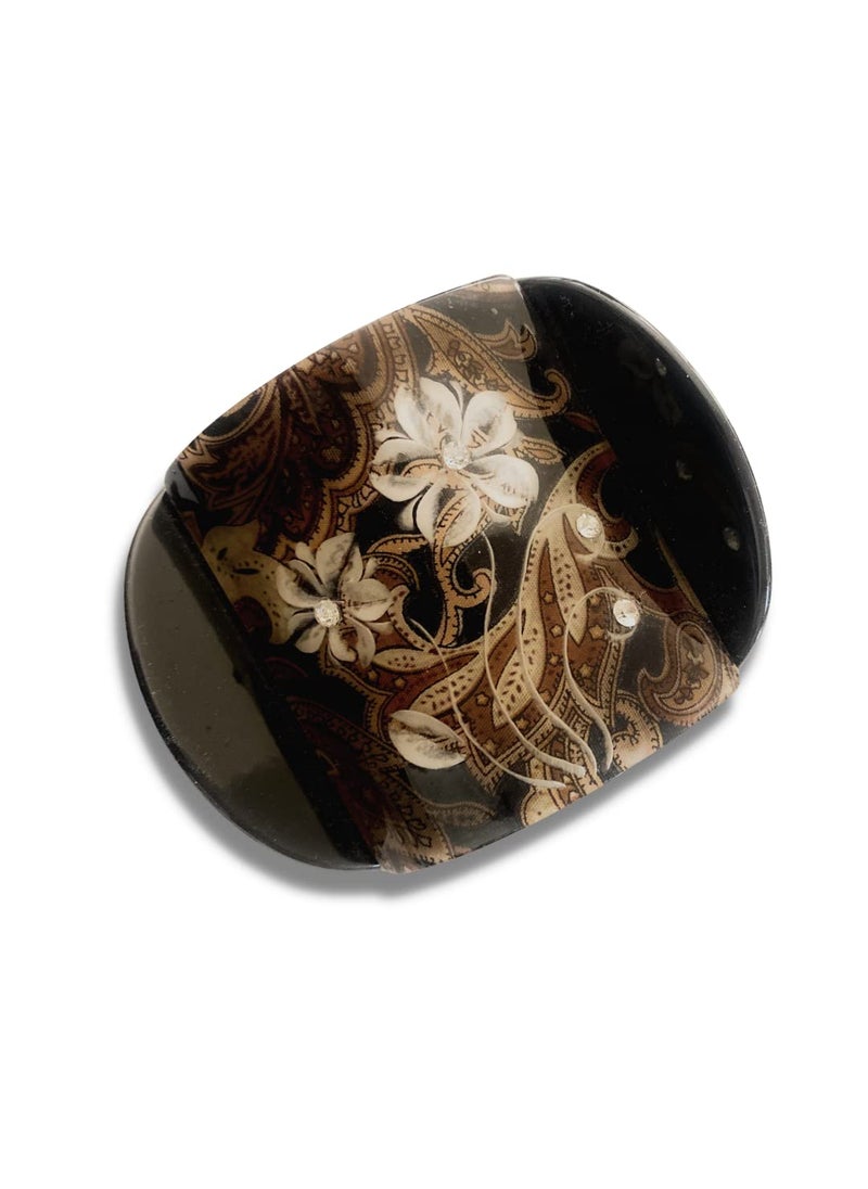 Mia Mia Super Clamp Jaw Clamp Hair Clip Barrette Strong Hair Accessory for Thick Hair Long Hair Women Updos French Twists  Large Size Floral Print 