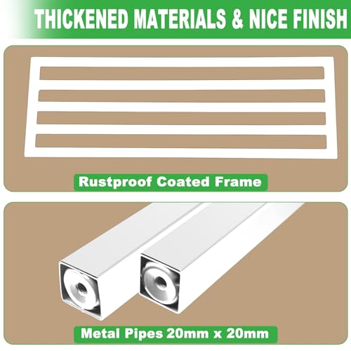 Dipion 2 Pack Metal Plant Stand Outdoor Plant Shelf Indoor,1 Tier Heavy Duty Plant Stands for Multiple Plants,26" L x 10.12" H x 8.75" W,White - Image 2