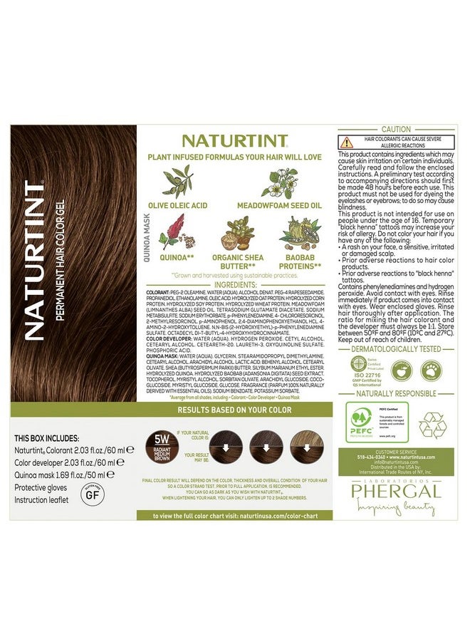 NATURTINT Permanent Hair Color 5W Radiant Medium Brown (Pack Of 1) Ammonia Free Vegan Cruelty Free Up To 100% Gray Coverage Long Lasting Results (Packaging May Vary)  - Image 4