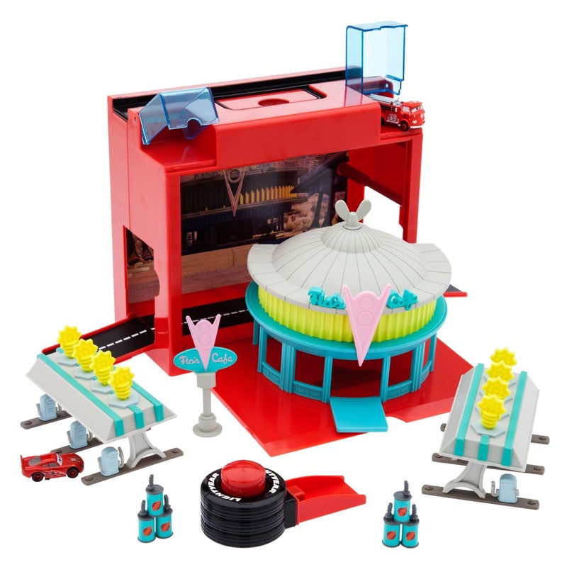 Generic Disney Cars Disney Pixar Car Play Set - Toolbox Case with Lightning McQueen & Red Die Cast Cars, Launcher, Flo's V8 Cafe, Gas Pumps, Track & More - Inspired by Disney Pixar Cars Films & Cars Land - Image 1