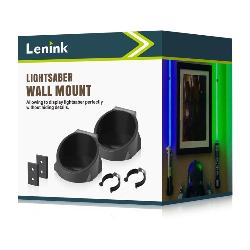 Lenink 2 Pack Lightsaber Wall Mount Holder Rack Compatible with Galaxys Edge and Most Lightsabers Black - Image 2
