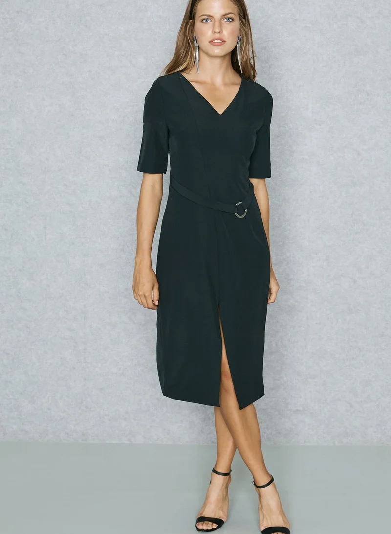 ELLA Buckle Belted Dress