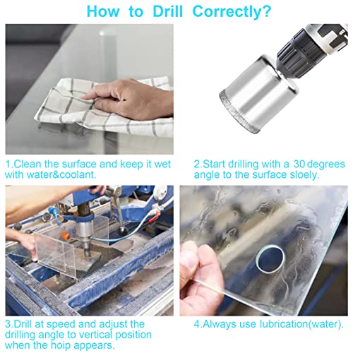 YLYL 12 Pcs Diamond Drill Bits for Ceramic, Diamond Hole Saw Drill Bit Set Kit, Premium Glass Drill Bit for Bottles, Pots, Marble, Granite Stone, Tile Cutting 0.16 Inch - 1.18 Inch（4 mm - 30 mm） YLYL - Image 5