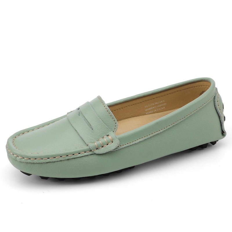 Artisure Women's Classic Handsewn Mint Genuine Leather Penny Loafers Driving Moccasins Casual Boat Shoes Slip On Fashion Office Comfort Flats 8 M US SKS-1221BHE080 - Image 4