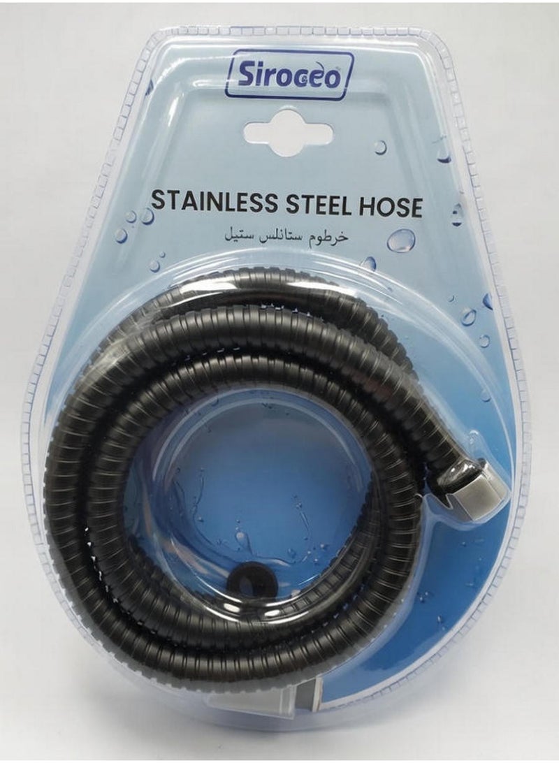 خرطوم من الفولاذ المقاوم للصدأ 1.5 متر أسود