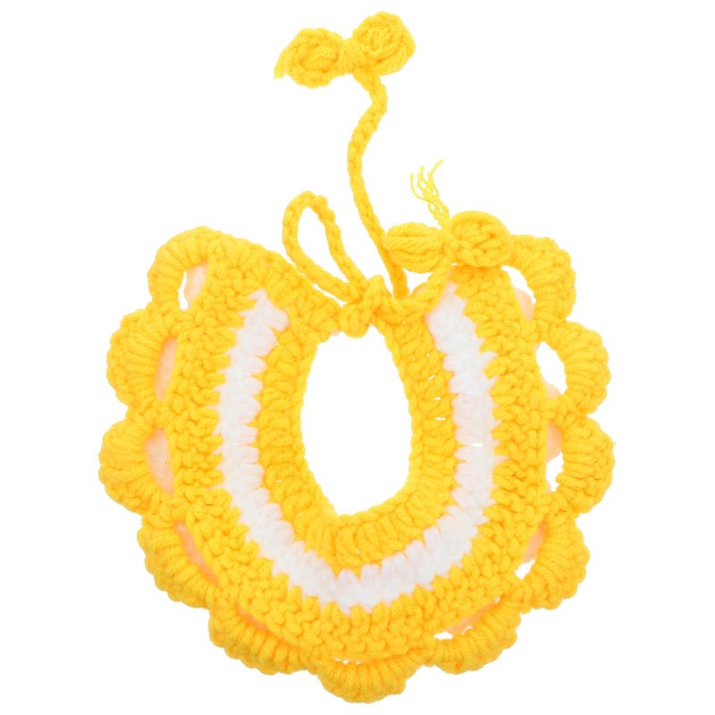 Hand Knitted Yellow Pet Scarf Neckerchief Warm Yarn Collar For Small Dogs Cats - Image 2