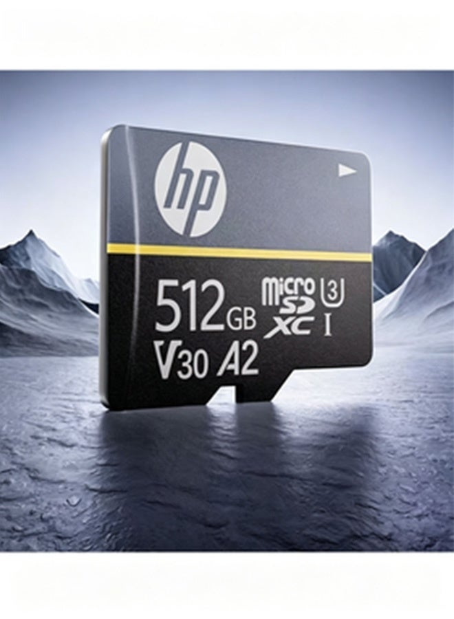 أتش بي هاي بروفايل بطاقة ذاكرة HP 512 جيجابايت V30 A2 U3 Micro SDXC TF، تصل سرعة القراءة إلى 220 ميجابايت/ثانية وسرعة الكتابة إلى 160 ميجابايت/ثانية، بطاقة Micro SD عالية السرعة مخصصة للتصوير بدقة 4K/8K باستخدام الطائرات بدون طيار، وكاميرات الحركة، وكاميرات الجيب، ومنصة ألعاب Switch، والأجهزة الرقمية - Image 1