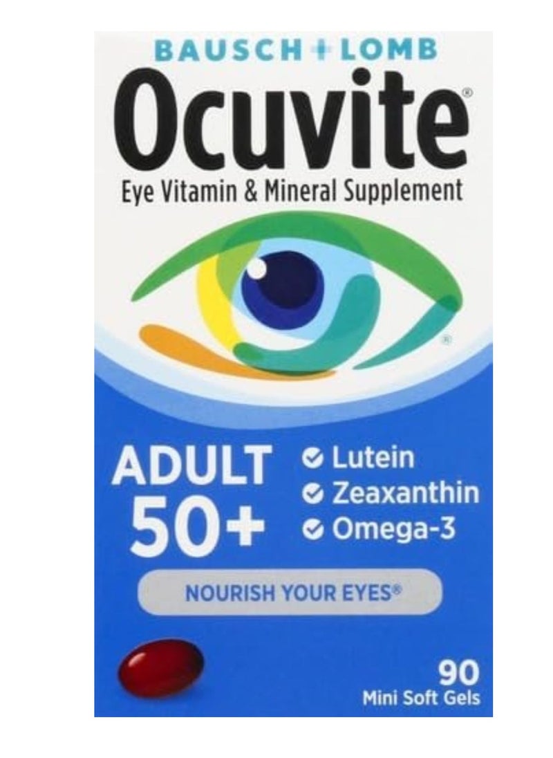 Bausch + Lomb "Bausch + Lomb Ocuvite, Eye Vitamin and Dietary Supplement for Advanced Eye Health Support, Specially Designed Formula for Advanced Needs, 90 Softgel Capsules"  - Image 2