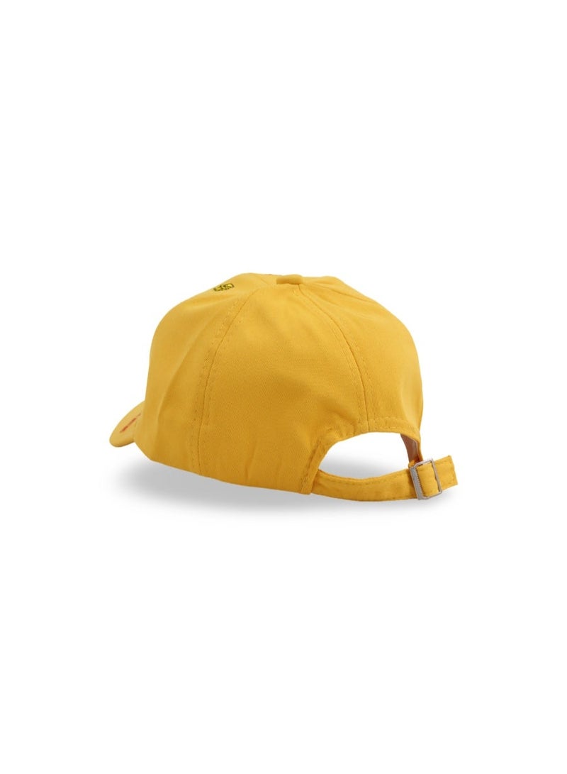 Fancy Unisex Cotton Cap – Yellow with Teddies Embroidery - Image 2