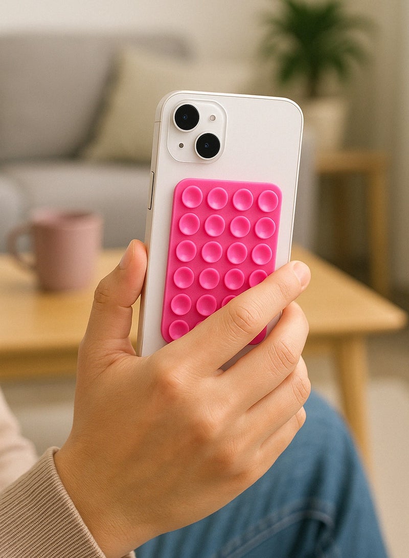 8PCS Silicone Suction Cup Phone Holder with Adhesive Pads, Heat-Resistant & No Residue Design – Securely Mount on Mirror/Bathroom/Gym Tiles, Multi-Surface Grip for Selfie, Live Streaming, and Daily Use  - Image 4