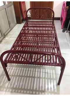 MOMENT Folding Bed [190X 90Cm] Folding Single Bed Heavy Duty Steel Metal Platform Bed Frame With Tool Free Setup, Brown  - Image 2