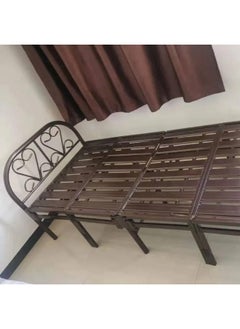 MOMENT Folding Bed [190X 90Cm] Folding Single Bed Heavy Duty Steel Metal Platform Bed Frame With Tool Free Setup, Brown  - Image 4