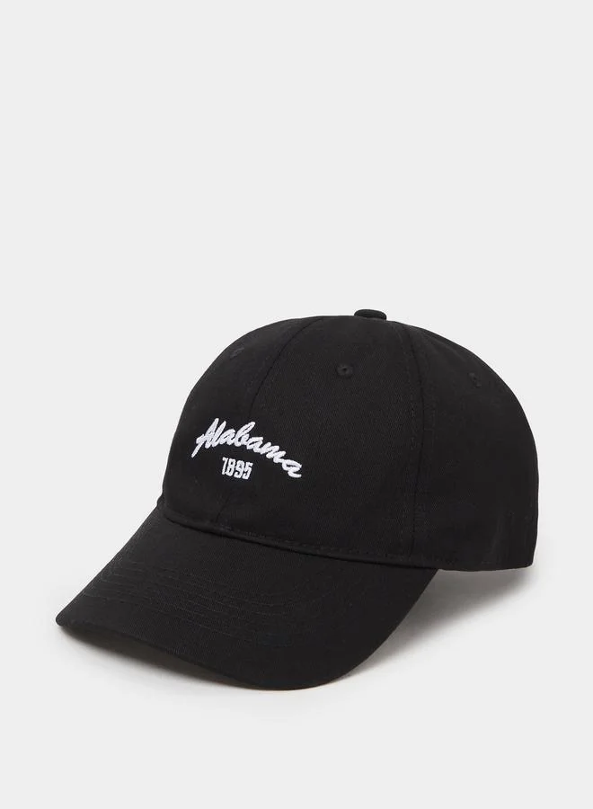 ستايلي Black Embroidered Baseball Cap